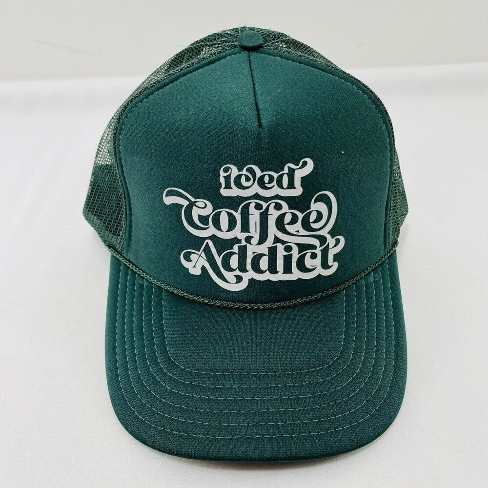 Otto Baseball Trucker Hat Cap Iced Coffee Addict Drink Mesh Breathable One Size